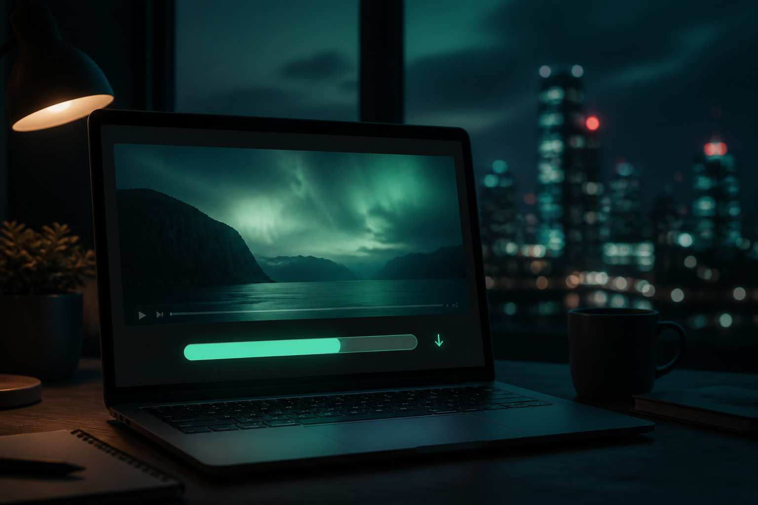 A video downloading to a laptop in full quality